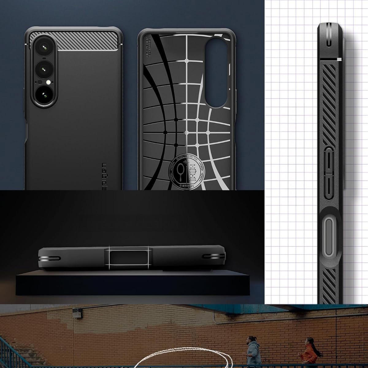 Etui Spigen Rugged Armor do Xperia 1 VII, czarne